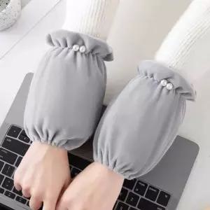 사무실 작업용 소매커버 숏 팔토시 벨벳 진주장식 무지핸드워머 핸드워머