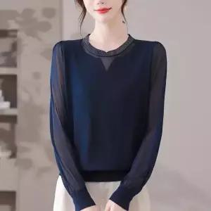 피콜로 여자 니트 데일리룩 셔츠 루즈핏롱 봄옷 소매 톱 스웨터 숏 카디건 KUK1