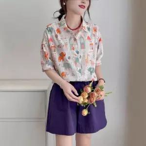 피콜로 데일리룩 셔츠 루즈핏롱 캐릭터 프린트 반팔 여름옷 슬림핏 상의 트렌드 여사친 캐주얼 KUK1