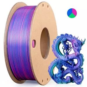실크 PLA 3D 프린터 필라멘트 1.75mm 트리플 컬러 프린팅 250g 3색 소모품