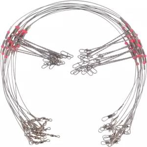 낚시 리더 회전이 있는 스테인리스 스틸 와이어 소금물 태클 리그 미끼 후크를 위한 스냅 비드 고강도 장비