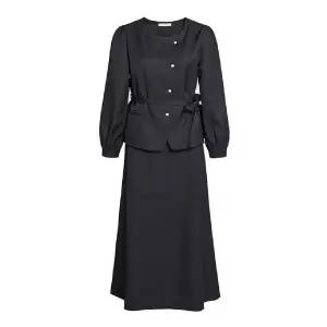 [국내백화점 출고] JJ지고트 [세트] 모던 스퀘어 스트랩 블라우스 + 플레어 스커트 GS3N0OP301 [인기상품]