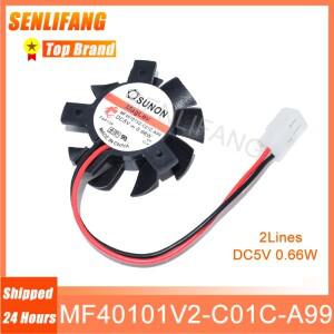 SUNON 쿨러용 그래픽 카드 사일런트 팬, MF40101V2-C01C-A99 37mm 피치, 20-26-26MM, DC5V, 0.66W, 2 라인,