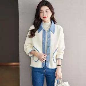 타노스여자 데님 모직 봄 캐주얼 추동 코트 데일리룩 재킷 싱글 톱 터틀넥 아우터 KUK3