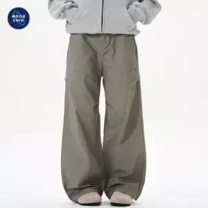 남성바지 봄 아메리칸 클린핏 배기 카고 와이드 일자 주름 캐주얼 바지 심쿵직구