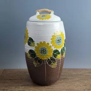 해바라기 투톤분청 20kg 쌀독 항아리 현관 소금 쌀통 잡곡 단지