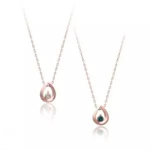 14K 로즈골드 러빙유 1부 천연 다이아몬드 목걸이