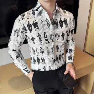 남성셔츠 봄여름 긴팔 멋진 프린트 패션 트렌드 셔츠 남방 심쿵해외구매
