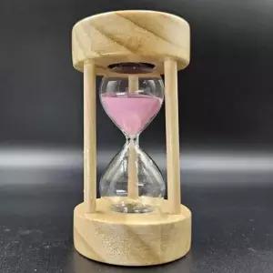 원목 모래시계 타이머 유리 탁상시계 사우나 5분