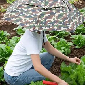 채움하우스 헤드캡 2단 모자우산 95cm 카모플라쥬/우양산 파라솔일본 낚시 미니 초경량 머리에쓰는 832928