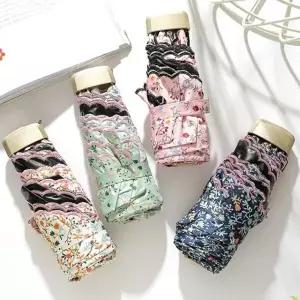 채움하우스 초경량 카페 플로라 UV 미니 우산 6K플라워 휴대용 차단 자외선 양우산 832923