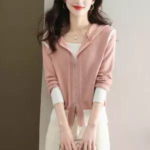 여성가디건 봄가을 후드 니트 쁘띠 가디건 숏아우터 스웨터 심쿵해외구매