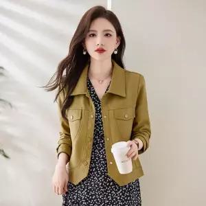 손오반 여친 지고 숏레더 데일리룩 키작 봄가을 가죽 아침 개성있는 길거리 코트 무스탕 KUK1