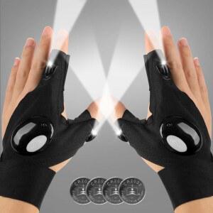 Mylivell 핸즈프리 LED 손전등 장갑, 낚시 아빠를 위한 아버지의 날 선물, 남성용 캠핑 장치, 자동차 작업용 조명이 달린 핸디형 도구 선물