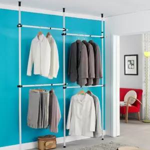 미끄럼방지옷걸이대 4단 조합형 메탈 시스템행거 옷걸이