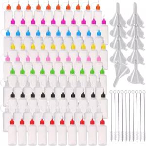 100개 10ML 미니 니들 정밀 팁 어플리케이터 파인 병 바늘 짜기 잉크 액체 오일 DIY 공예 아크릴 페인팅