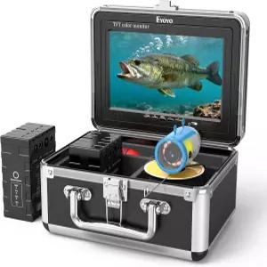 Eyoyo 수중 낚시 카메라 7인치 2개의 배터리가 장착된 얼음 휴대용 물고기 탐지기 방수 1000TVL 12개 호수