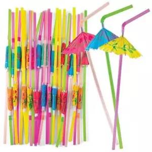 하이볼 롱빨대 일회용 투명 티스푼 디자인 칵테일 우산 데코 파티 장식 음료 머들러