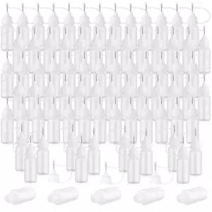 Zehao 100개 10ML 좁은 팁 어플리케이터 병 미니 바늘 알코올 잉크 DIY 퀼링 아크릴 페인팅용 정밀 반투명