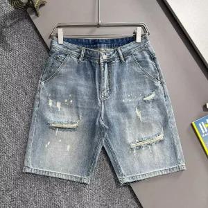 보니따스 남성 청반바지 숏 여름 스타일리스트 데님 반바지 디스트로이드 5부 바지 ADOR2