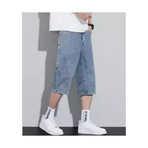 보니따스 남성 청반바지 숏 여름 가을 스판 일자 7부 캐주얼 데님 반바지 ADOR2