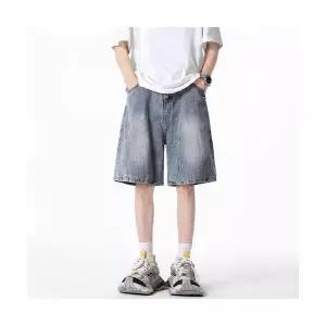 보니따스 남성 청반바지 숏 데님 반바지 여름 빈티지 워싱 5부 바지 ADOR2