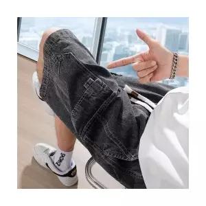 보니따스 남성 청반바지 숏 데님 반바지 여름 슬림핏 하프 바지 캐주얼 5부 ADOR2