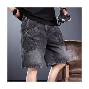 보니따스 남성 청반바지 숏 프리미엄 데님 반바지 여름 워싱 빈티지 5부 바지 트렌드 ADOR2