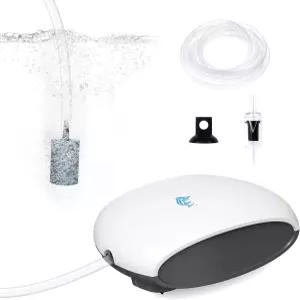 AQQ수족관 에어 펌프 조용한 어항 에어레이터 스톤 체크 밸브가 있는 물고기 산소 펌프(최대 60갤런의 경우