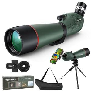 TOCHUN 20-60x80 HD 스팟팅 스코프 | 조류 관찰, 삼각대 천문학을 가방 장거리 포함 망원경 휴대폰 고출력 촬영, 방진 표적 휴대용 위한 어댑터 및 방수