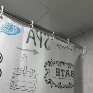 못없이 압축 행거 커튼봉 110-200cm