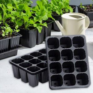 12 구멍 야채 모종 냄비 트레이 정원 내구성 발아 식물 꽃 심기 상자 성장
