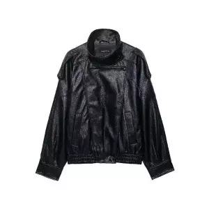 마요 여성가죽자켓 캐주얼 리치 가죽 PU 재킷 UNO1