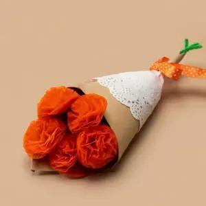 DIY 종이꽃 꽃다발 만들기 키트 졸업식 선물 오렌지