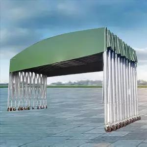 대형 자바라 천막 방수 터널식 그늘막 물류 벨크로 슬라이딩 텐트 접이식 야외 지붕 차양