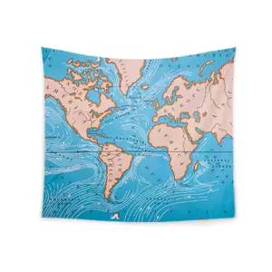 인테리어용품 패브릭포스터(150x200) 세계지도(블루) [AWX3559]