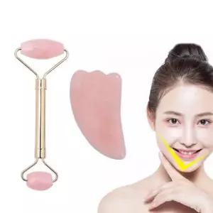 장미석 마사지 페이스 롤러 괄사 도구 얼굴 마사지봉