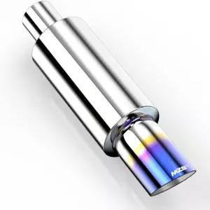 MZS 배기 머플러 스트레이트 스루 스테인리스 팁 15인치 길이 2인치 입구 3인치 아웃렛 자동차 세단 SUV