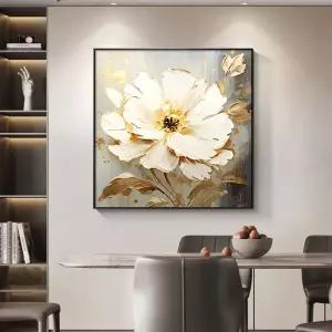 대형 페인팅 거실그림 90x130 PS블랙 액자 백드 유화 그림그리기꽃