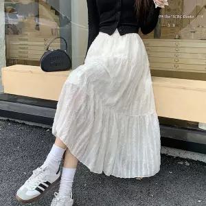 코디피셜 미리내 일자 프릴장식 허리밴드 롱스커트 xpx7+4HFT