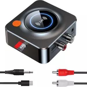 홈 스테레오용 블루투스 수신기 NFC 퀵 페어 3.5mm AUX/RCA TF 카드 슬롯 음악 스트리밍 스테레오 시스템용