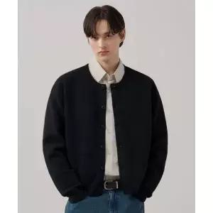 DRAW FIT 어베인 울 크롭 니트 가디건 [BLACK 블랙 블랙]