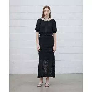 백화점 에고이스트 스카시 밑단 매쉬 조직 니트 스커트 ER3KS760