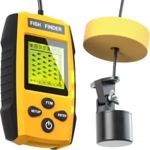 카약 어선 낚시 얼음 낚시를 위한 소나 변환기와 LCD 디스플레이가 장착된 휴대용 알람 피쉬 파인더