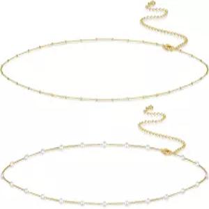 로튼소 14K 골드 도금 바디 체인 다인티 보호 레이어드 비치 허리 조절 가능한 비키니 벨리 여성용 주얼리