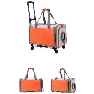 바퀴가 달린 항공 반려동물 캐리어 - 최대 30파운드의 고양이/개를 위한 대형 메쉬 환기, 프라이버시 커버 및 분리형 바퀴, TSA 승인