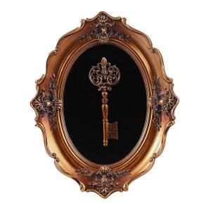 시쿠 빈티지 벽 조각품 앤티크 월 아트 핸드 페인팅 벽걸이 장식과 엠보싱 스켈레톤 키 디자인 페디먼트 고딕 조각상 홈 장식 갤러리, 브론즈