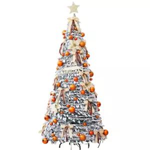 풍성한 튼튼한 원터치 크리스마스 전구 접이식 트리