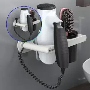 쌍문상회 2in1 드라이기 거치대 걸이 간편한설치 욕실선반