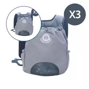 쌍문상회 양손 자유로운 강아앞가방 그레이 3P 애견 외출 고양이이동장